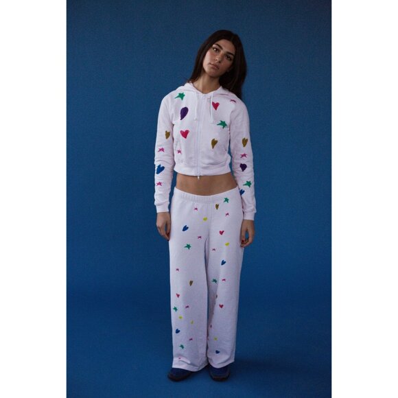 Kids Worldwide Heart Pant in Pink - Picture 2 of 4